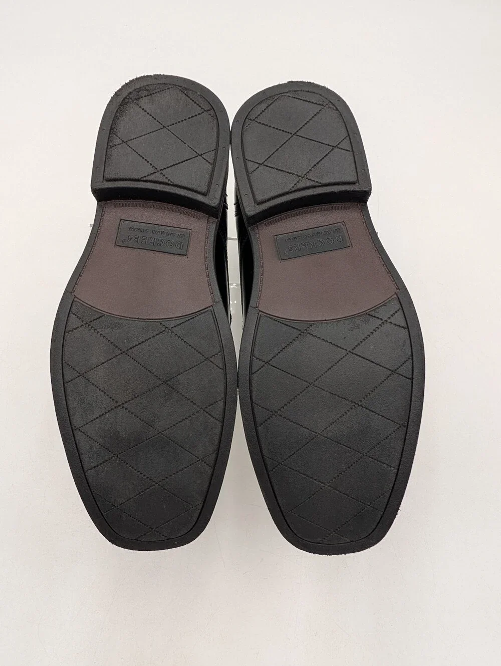 Dockers Sz 7M Men Black Oxford Dress Shoes Lace Up Quilted Sole Business Casual